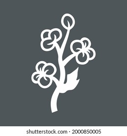 Corte de ilustración vectorial de calidad de flores de algodón