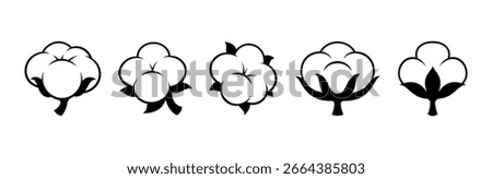 Cotton flower simple icon isolated on white background.