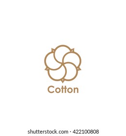 Cotton flower symbol - vector illustration
