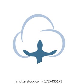 Cotton flower, vector design isolated on white background.