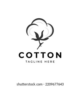 cotton flower vector icon logo illustration
