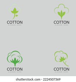 cotton flower vector icon logo design