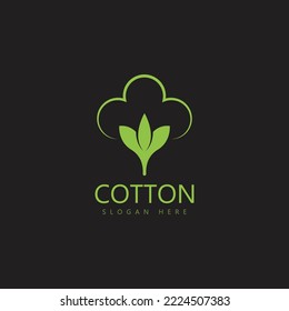 diseño del logotipo del icono del vector de flores de algodón