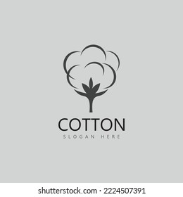 diseño del logotipo del icono del vector de flores de algodón