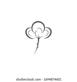 Símbolo de plantilla de icono de vectores de flores de algodón