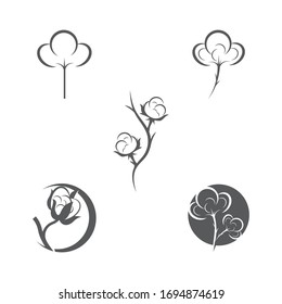 Cotton flower vector icon template symbol nature