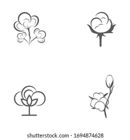 Cotton flower vector icon template symbol nature