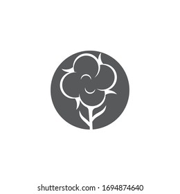 Cotton flower vector icon template symbol nature