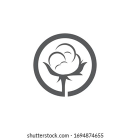 Cotton flower vector icon template symbol nature
