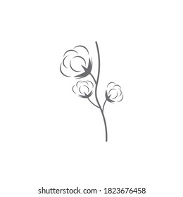 Cotton flower vector icon template symbol nature