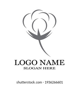 Cotton flower vector icon template symbol nature