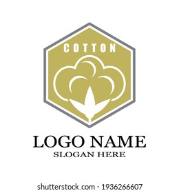 Cotton flower vector icon template symbol nature