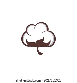 Cotton flower vector icon template symbol nature