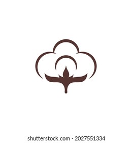 Naturaleza del símbolo de la plantilla del icono del vector de flor de algodón
