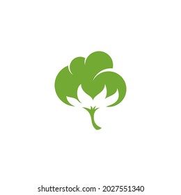 Naturaleza del símbolo de la plantilla del icono del vector de flor de algodón