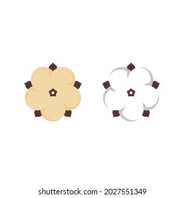 Cotton flower vector icon template symbol nature