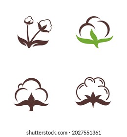 Cotton flower vector icon template symbol nature