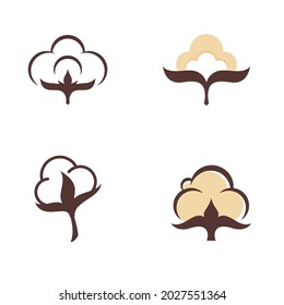 Cotton flower vector icon template symbol nature