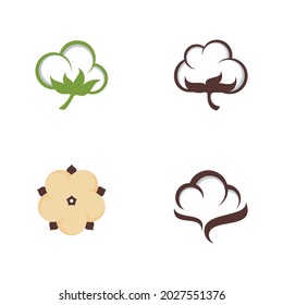 Naturaleza del símbolo de la plantilla del icono del vector de flor de algodón