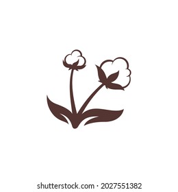 Cotton flower vector icon template symbol nature