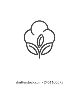 Icono de Vector de flores de algodón símbolo de Plantilla naturaleza