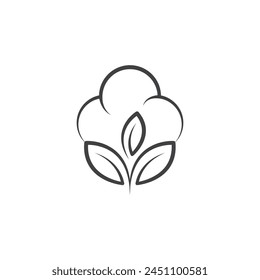 Cotton flower vector icon template symbol nature