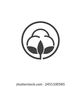 Cotton flower vector icon template symbol nature
