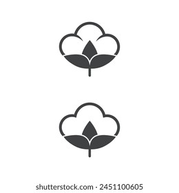 Cotton flower vector icon template symbol nature