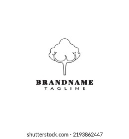 cotton flowers logo cartoon icon design template black modern isolated vector illustration