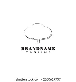 cotton flowers logo cartoon icon design template black modern isolated vector illustration