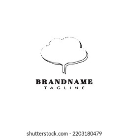 cotton flowers logo cartoon icon design template black modern isolated vector illustration