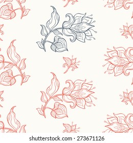 cotton flowers. seamless pattern