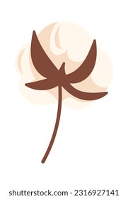 Ilustración del vector de vástagos de las flores de algodón