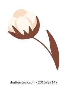 Ilustración del vector de vástagos de las flores de algodón