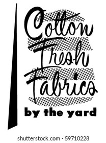 Cotton Fresh Fabrics - Ad Header - Retro Clip Art