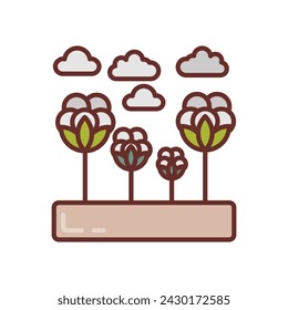 Cotton Ginning icon in vector. Logotype
