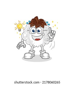 the cotton got an idea cartoon. mascot vector