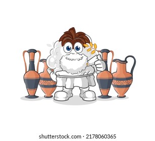 the cotton with greek clothing. cartoon mascot vector