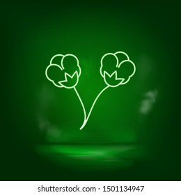 Cotton green neon icon - Vector