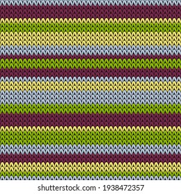 Cotton horizontal stripes knit texture geometric seamless pattern. Pullover knitwear fabric print. Norwegian style seamless knitted pattern. Abstract xmas wallpaper.