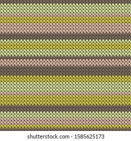Cotton horizontal stripes knitting texture geometric vector seamless. Blanket knit tricot  fabric print. Fashionable seamless knitted pattern. Fabric canvas illustration.