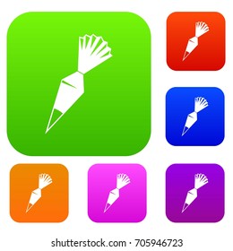 Cotton icing bag set icon in different colors isolated vector illustration. Premium collection
