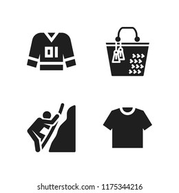 cotton icon. 4 cotton vector icons set. rope, shirt and clothes icons for web and design about cotton theme