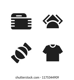 cotton icon. 4 cotton vector icons set. gauze, candy and napkins icons for web and design about cotton theme