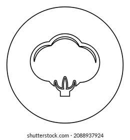 Icono de algodón en círculo color negro ilustración de la imagen contorno línea delgada estilo simple