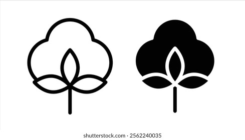 Cotton Icon collection in filled and stroke style.