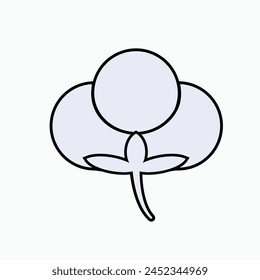 Icono de algodón. Mercancías, Comercio. Exportar importación. Símbolo de elemento textil. Aplicado para infografía, Elementos de diseño, Sitios web, presentación y aplicación - Vector.