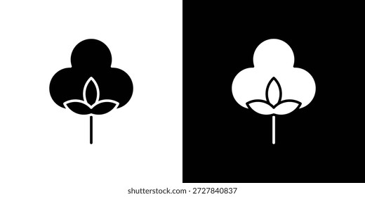 Ícone de algodão Ilustração de vetor plano. Símbolos simples em preto