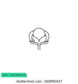 cotton icon illustration simple design element, vector logo template