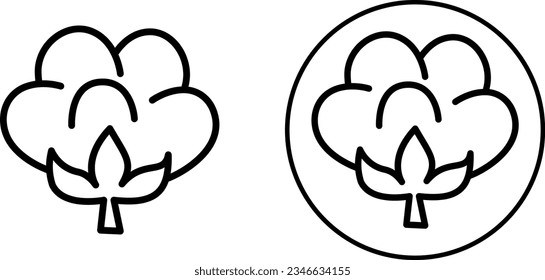 The cotton icon. Infographics of cotton, natural fiber. A simple vector line icon. Editable stroke.Vector cotton icon.